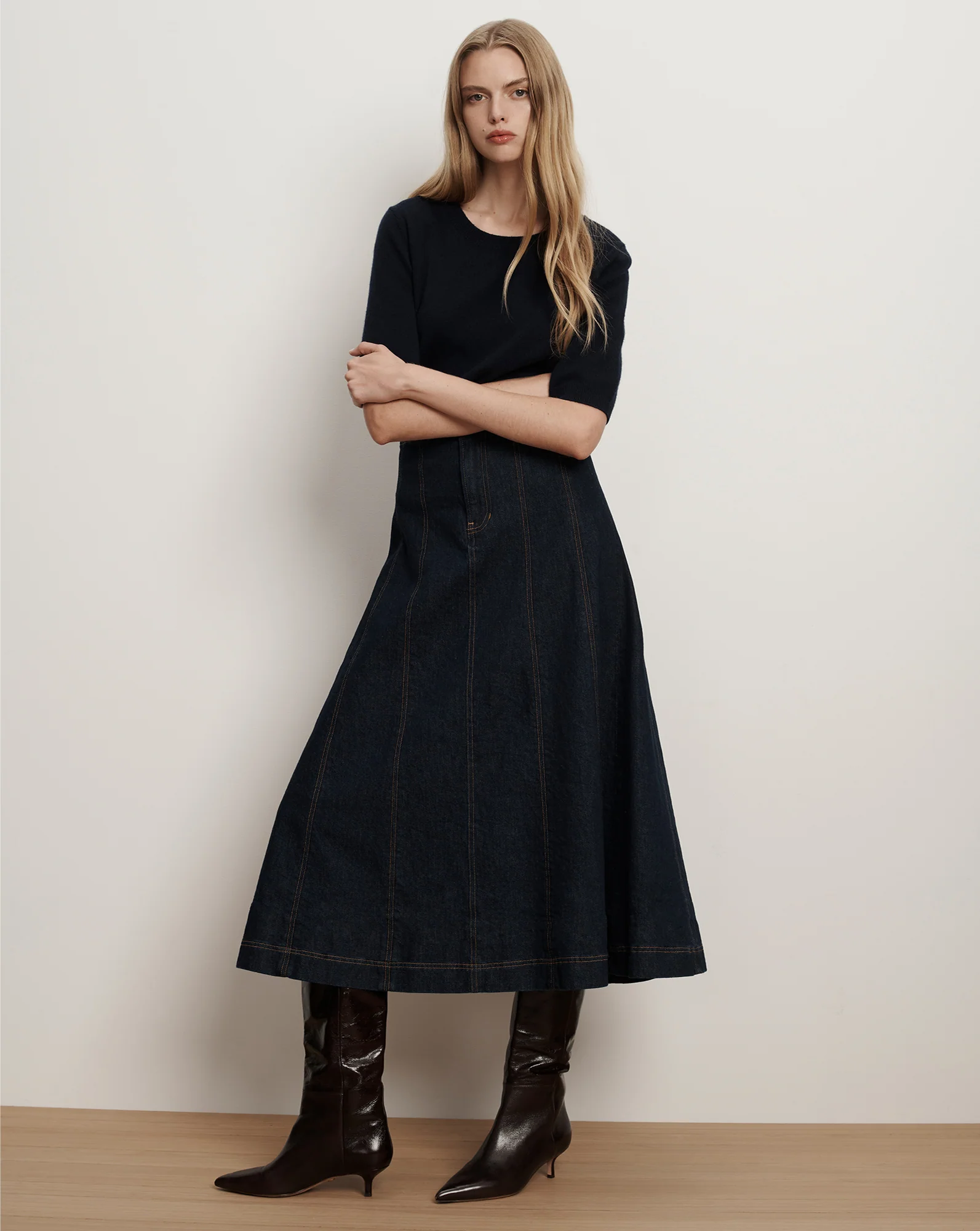 Alix Denim Midi Skirt