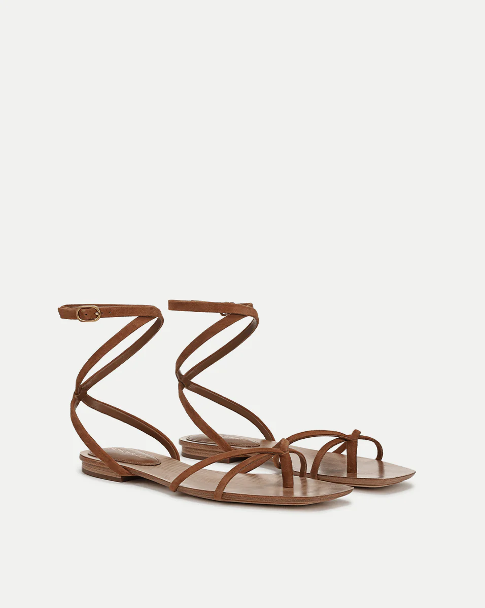 Allegra Suede Ankle-Wrap Sandal - Image 3