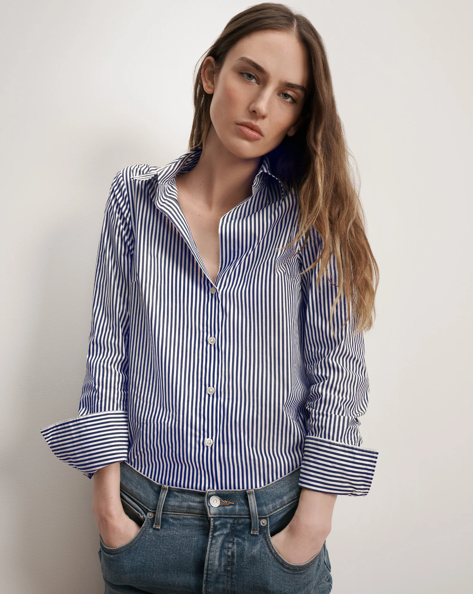 Amelia Striped Button-Down Shirt