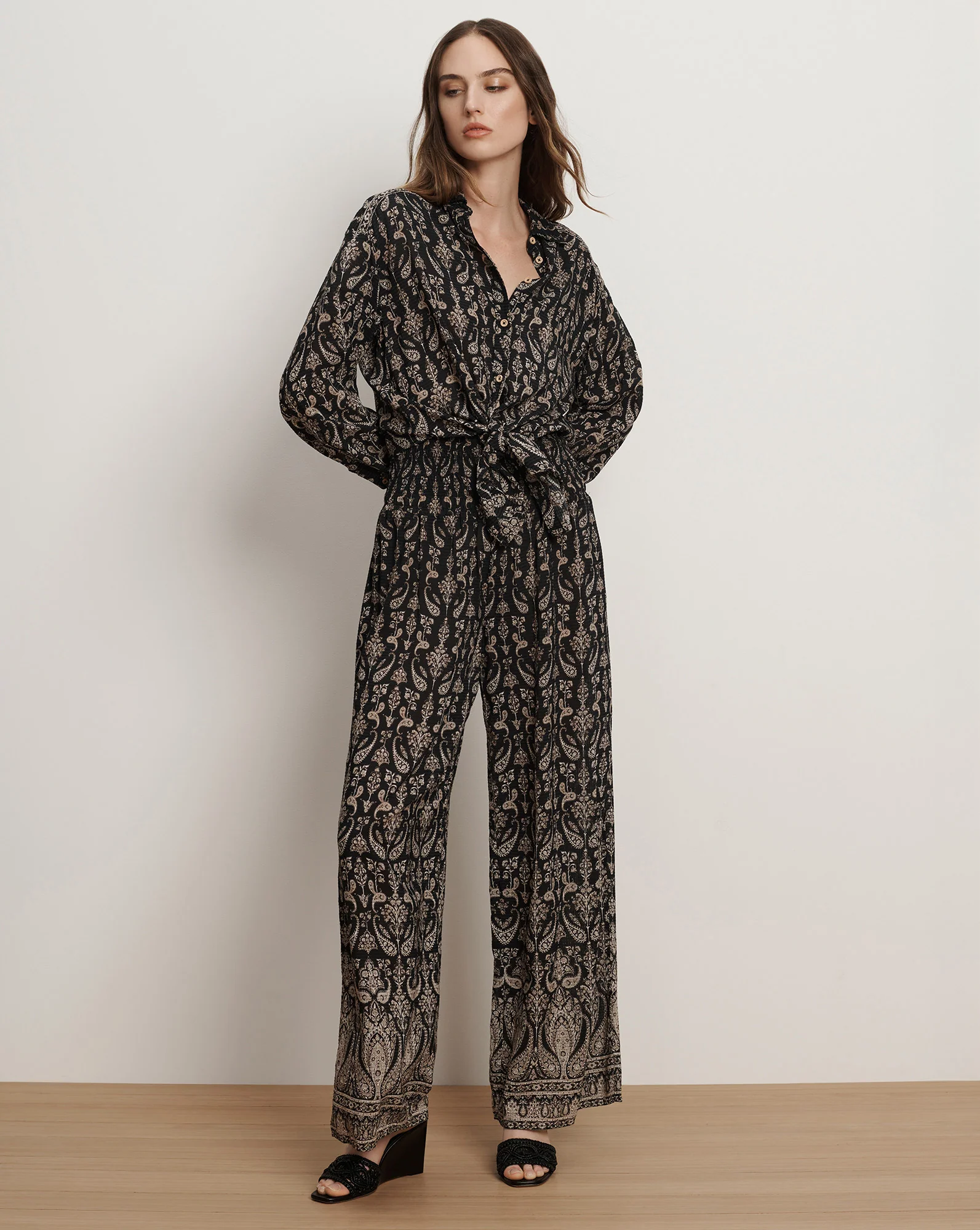 Callaway Smocked Wide-Leg Pant