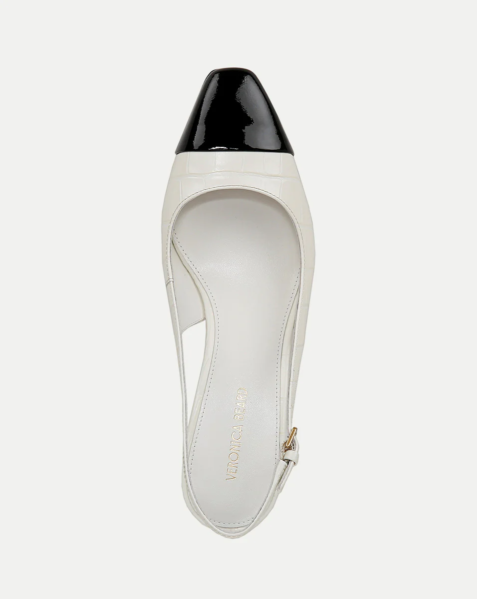 Cecile Croc-Embossed Cap-Toe Slingback Pump - Image 4