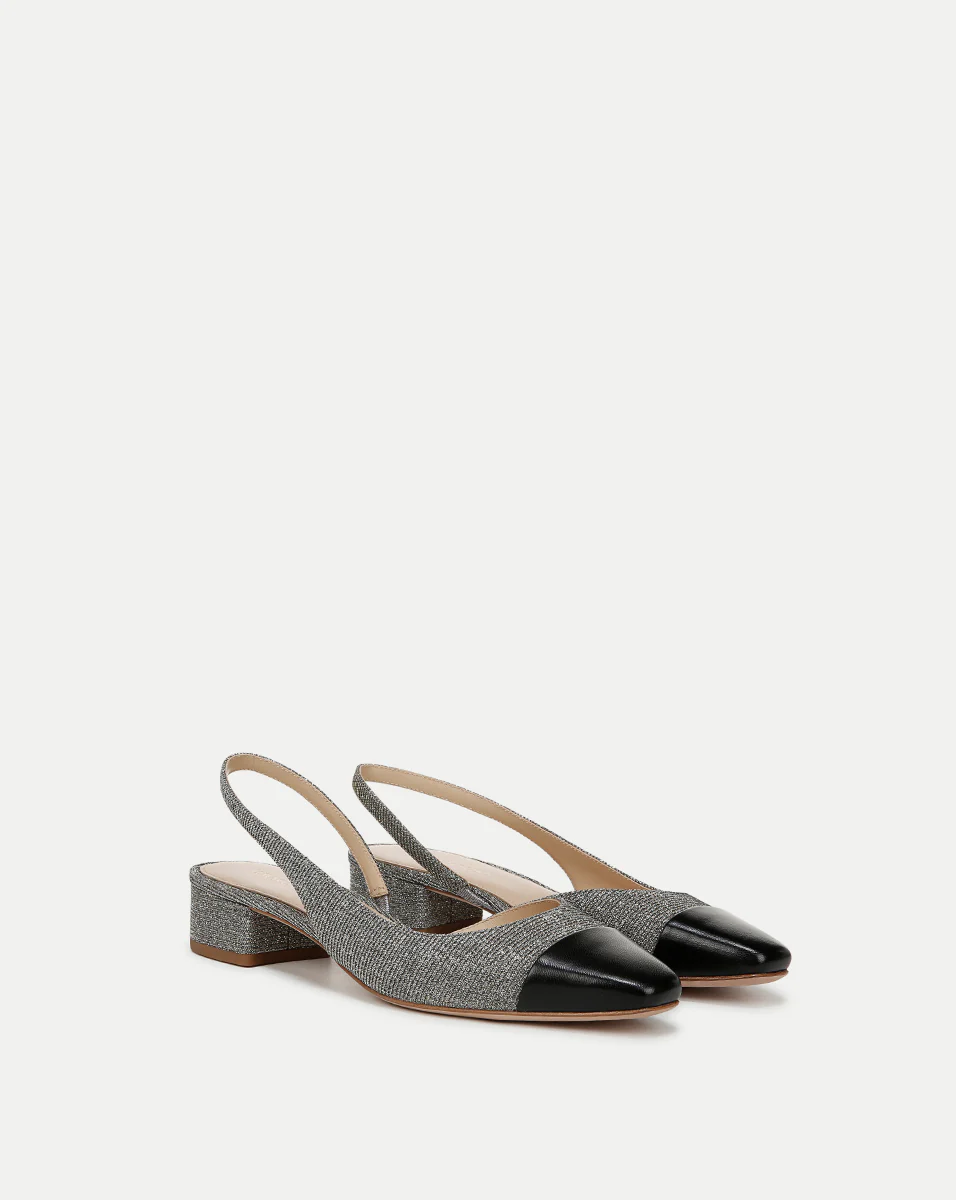 Cecile Lurex Cap-Toe Slingback - Image 2