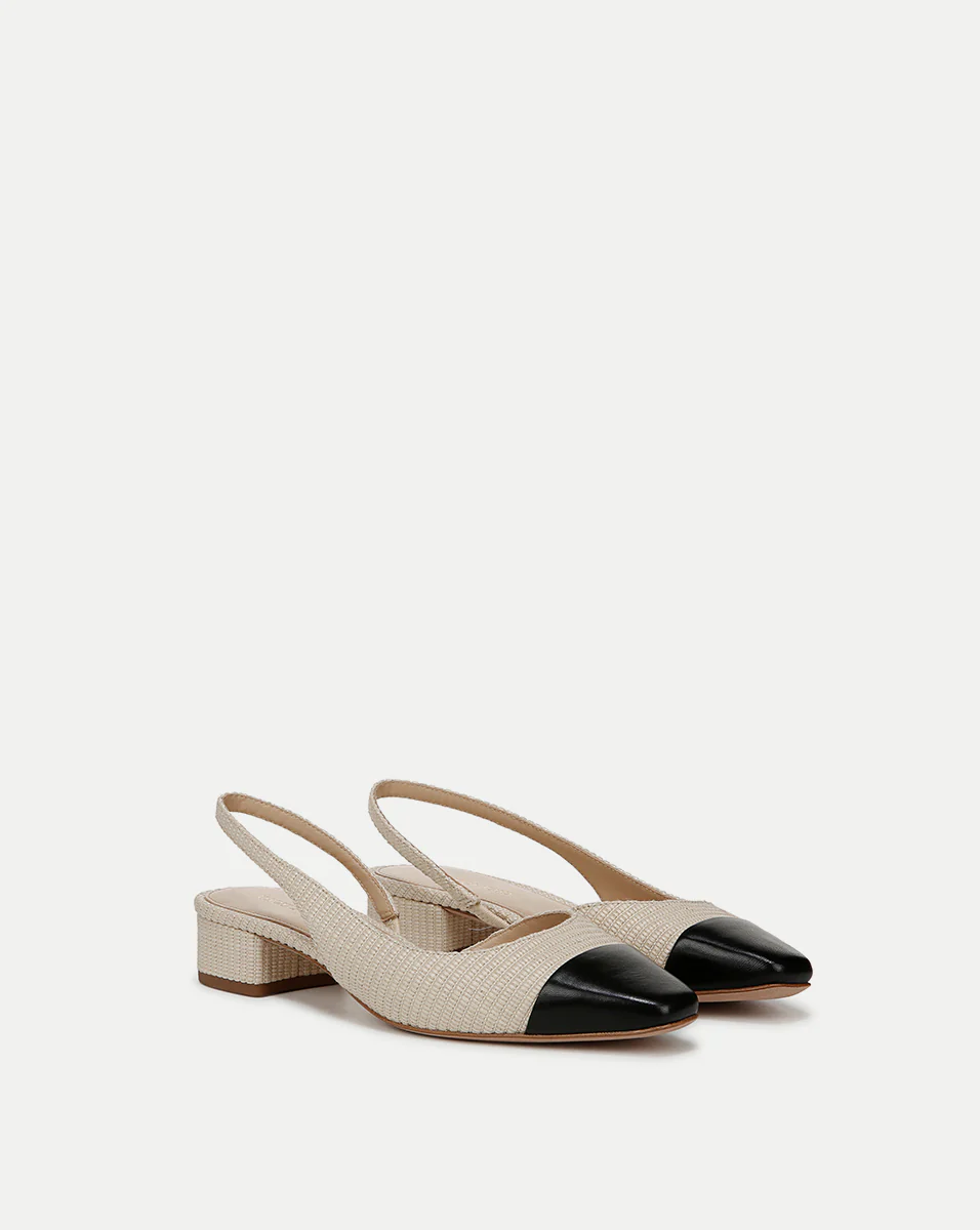 Cecile Raffia Cap-Toe Slingback - Image 2