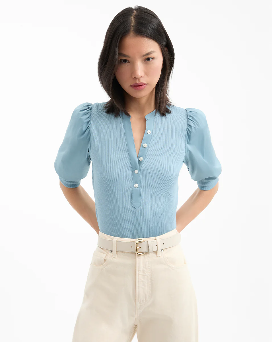 Coralee Puff-Sleeve Tee