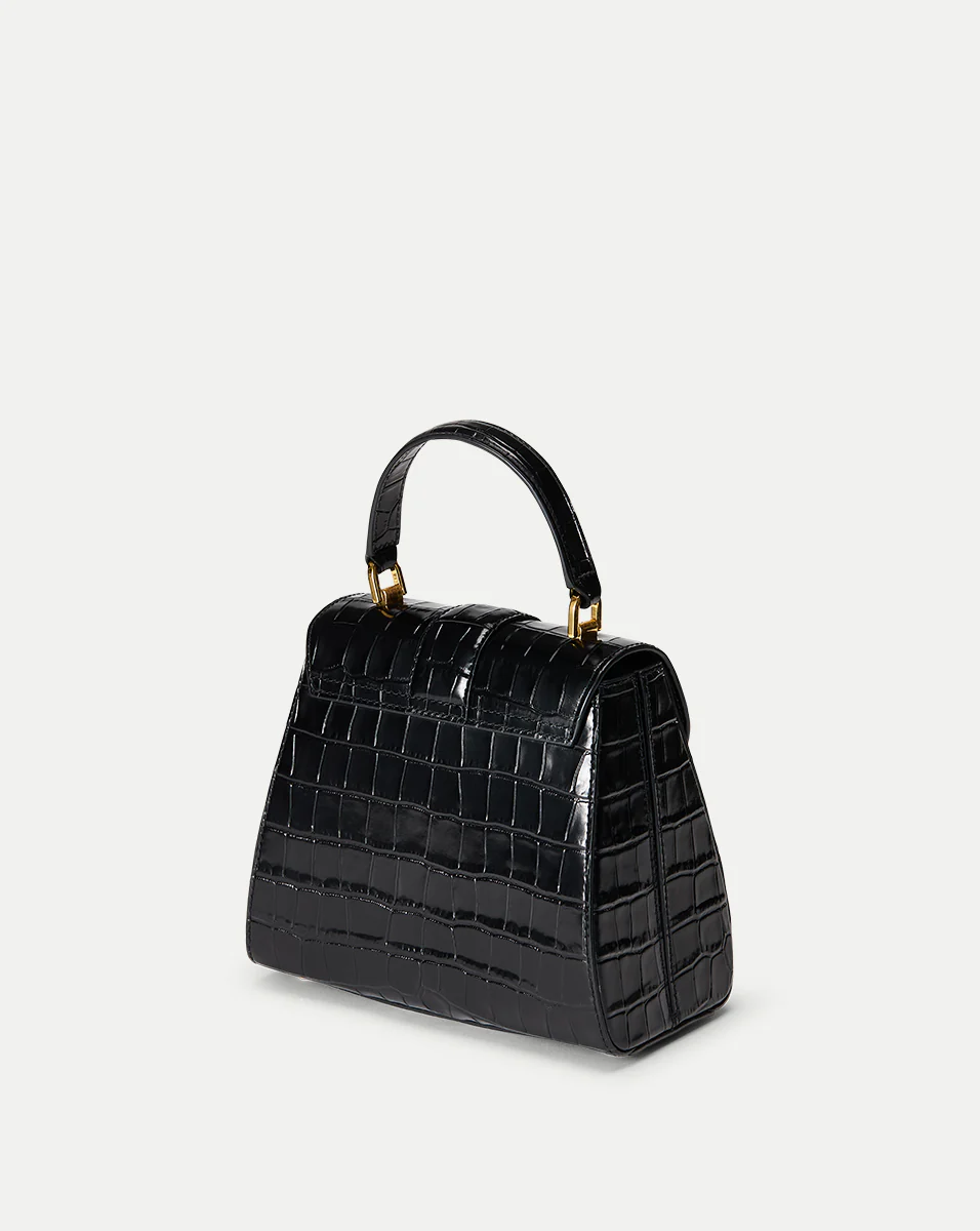 Croc-Embossed Crest Lock Bag - Image 6