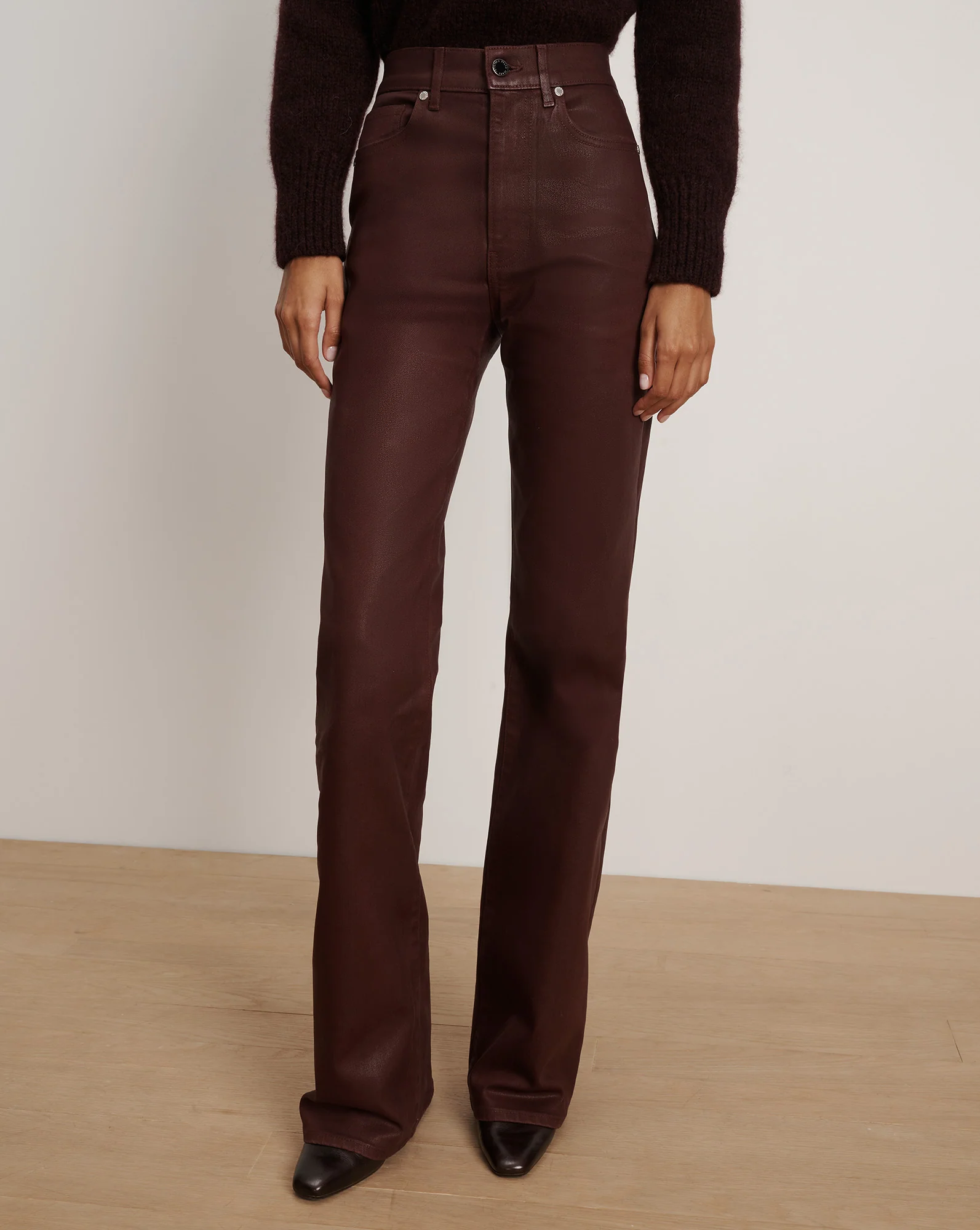 Crosbie Coated Slim Wide-Leg Jean - Image 2