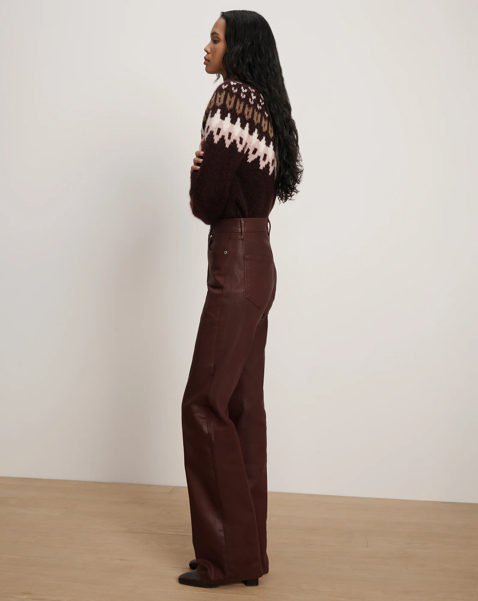 Crosbie Coated Slim Wide-Leg Jean - Image 3
