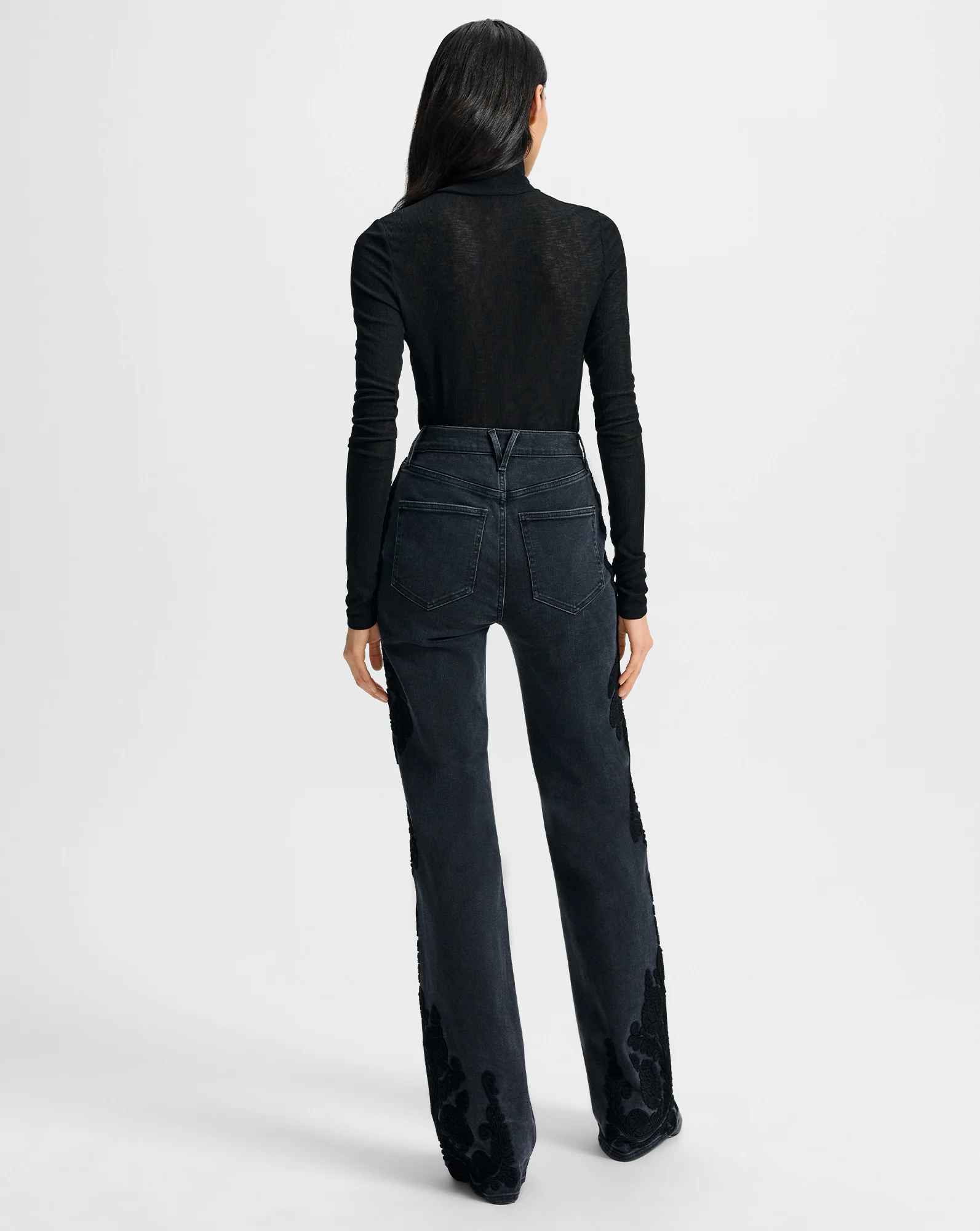 Crosbie Embroidered Slim Wide-Leg Jean - Image 6