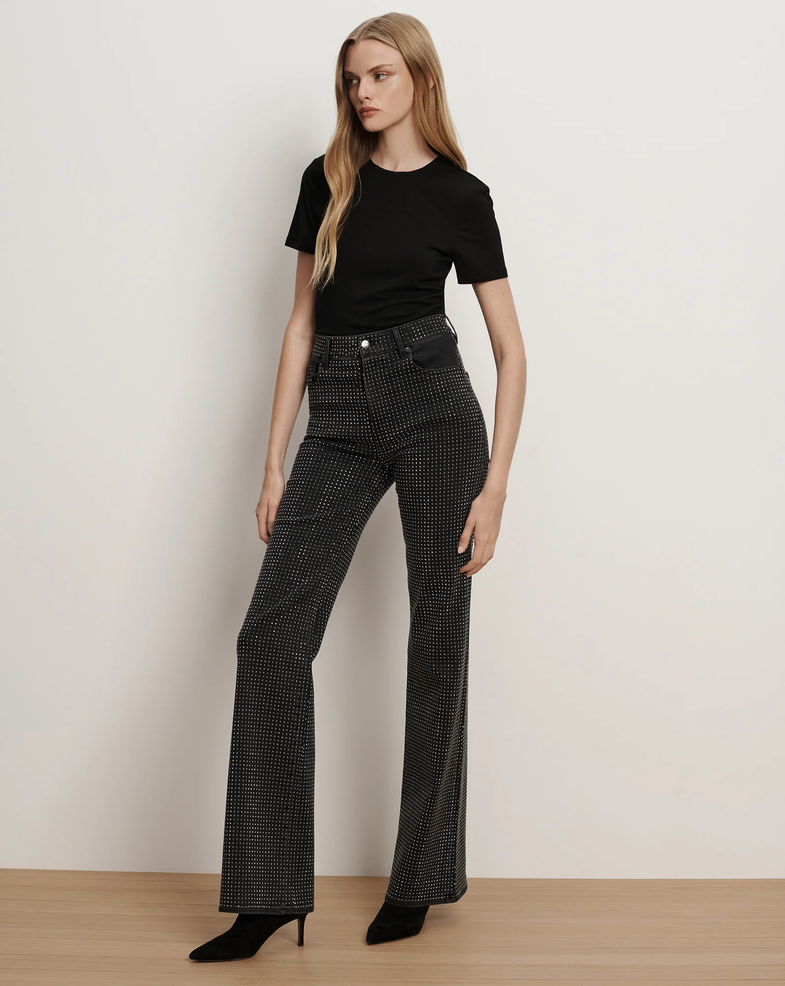Crosbie Rhinestone Slim Wide-Leg Jean - Image 2