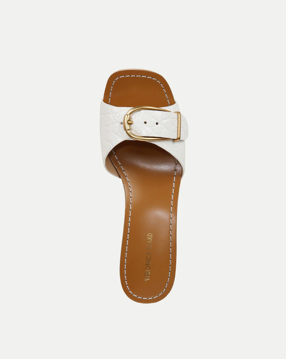 Dallas Croc-Embossed Leather Sandal - Image 3