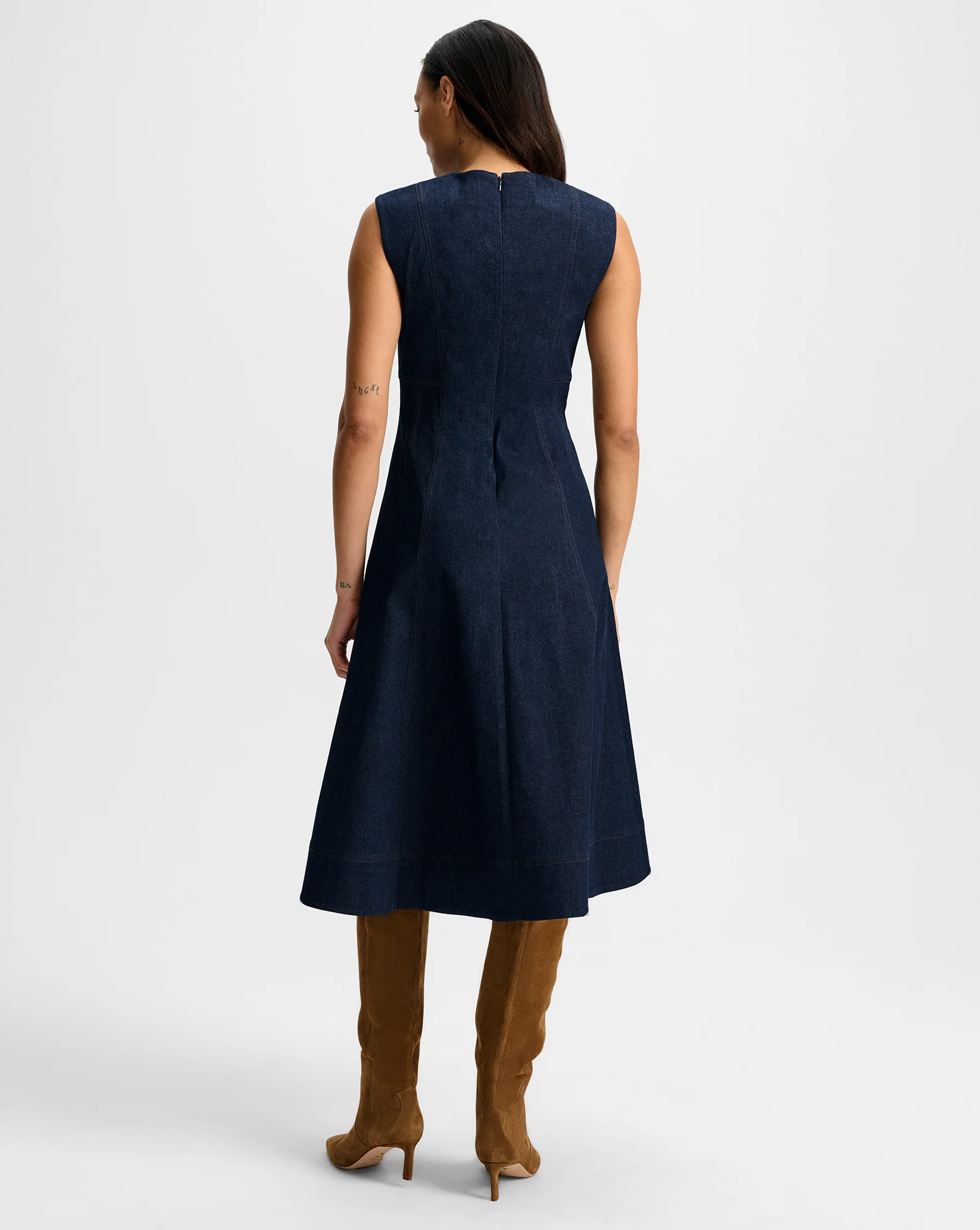 Dulce Denim Midi Dress - Image 4