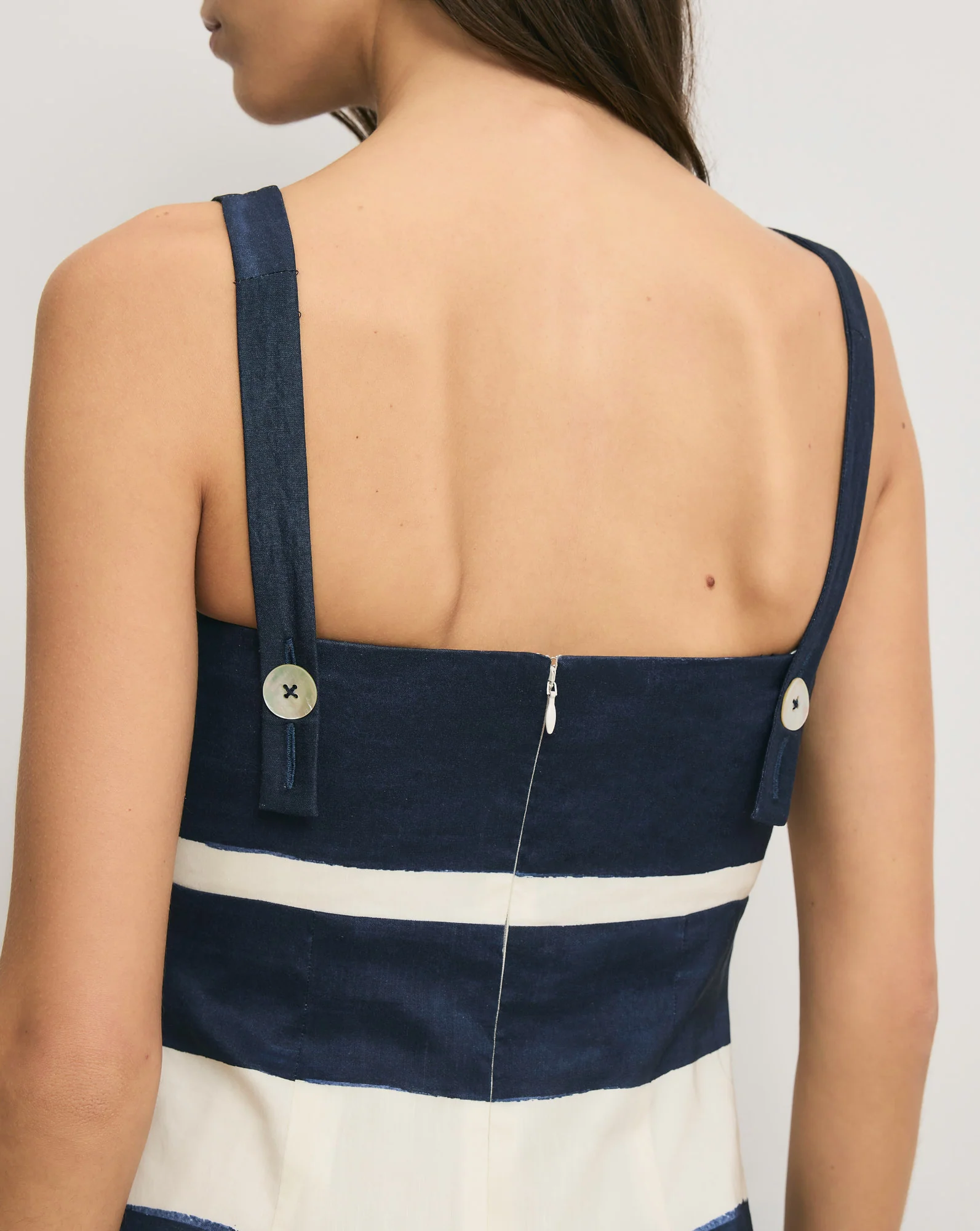 Ella Striped Linen Midi Dress - Image 4