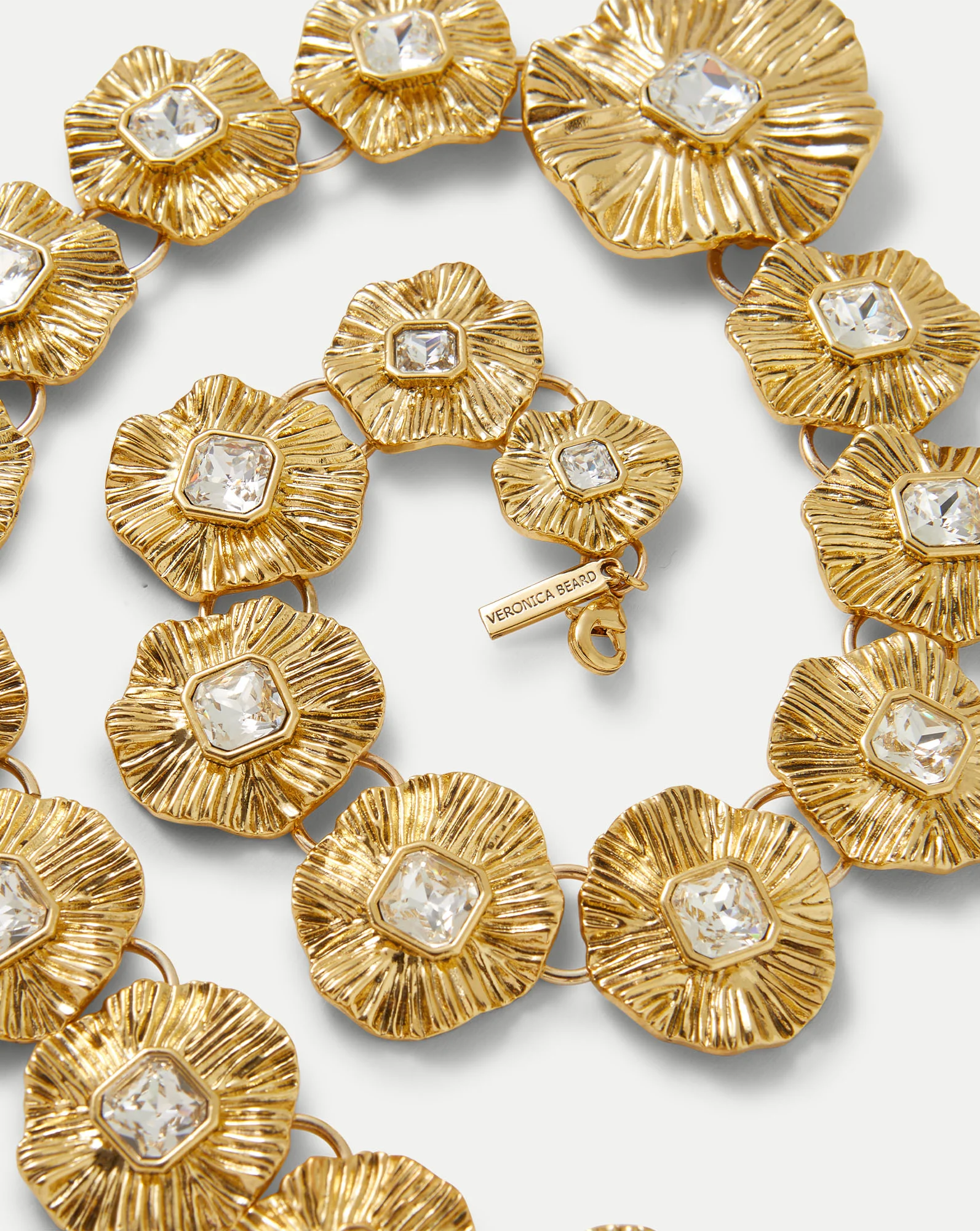 Gold Floral Statement Necklace - Image 4