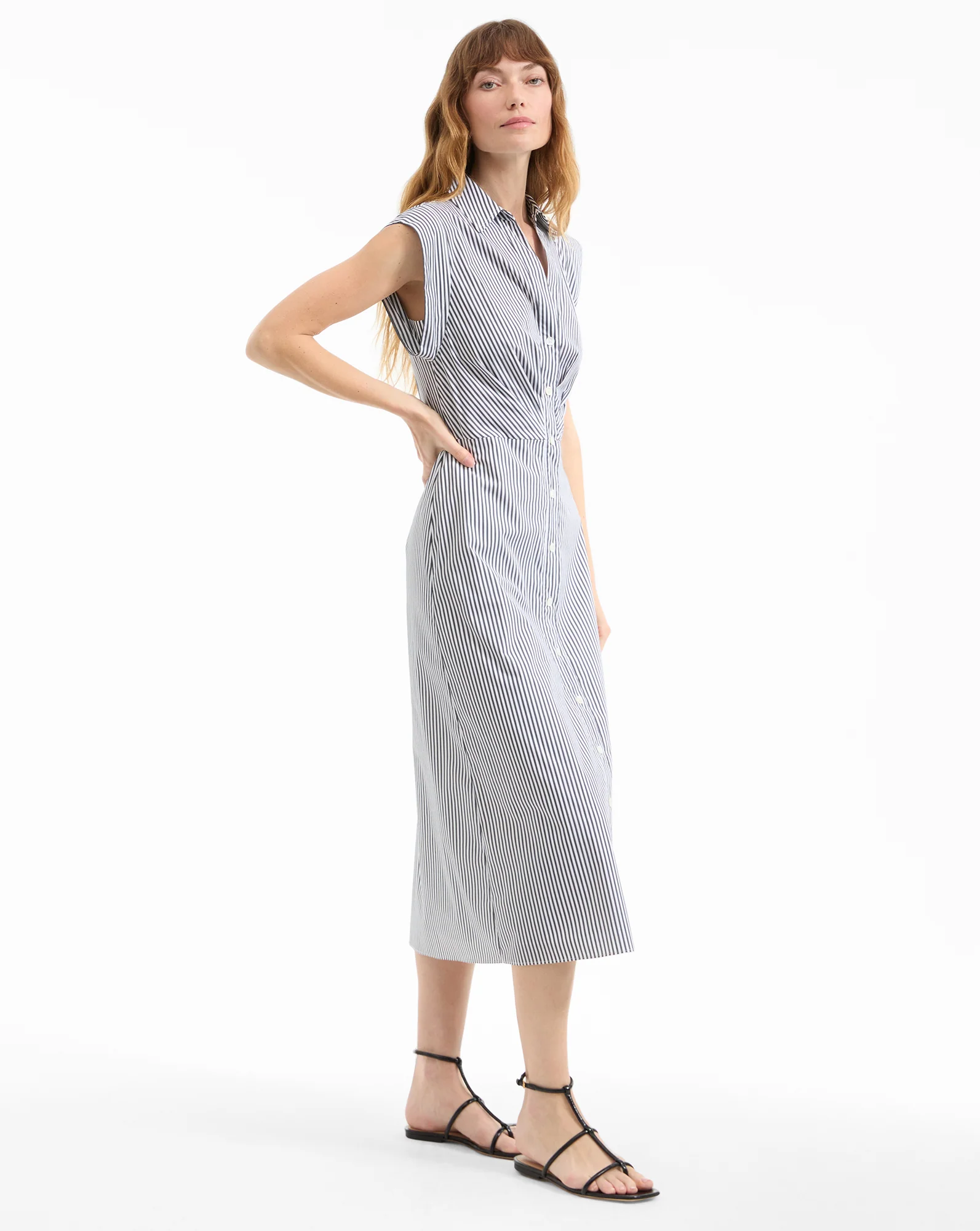 Haydon Striped Midi Shirtdress - Image 2