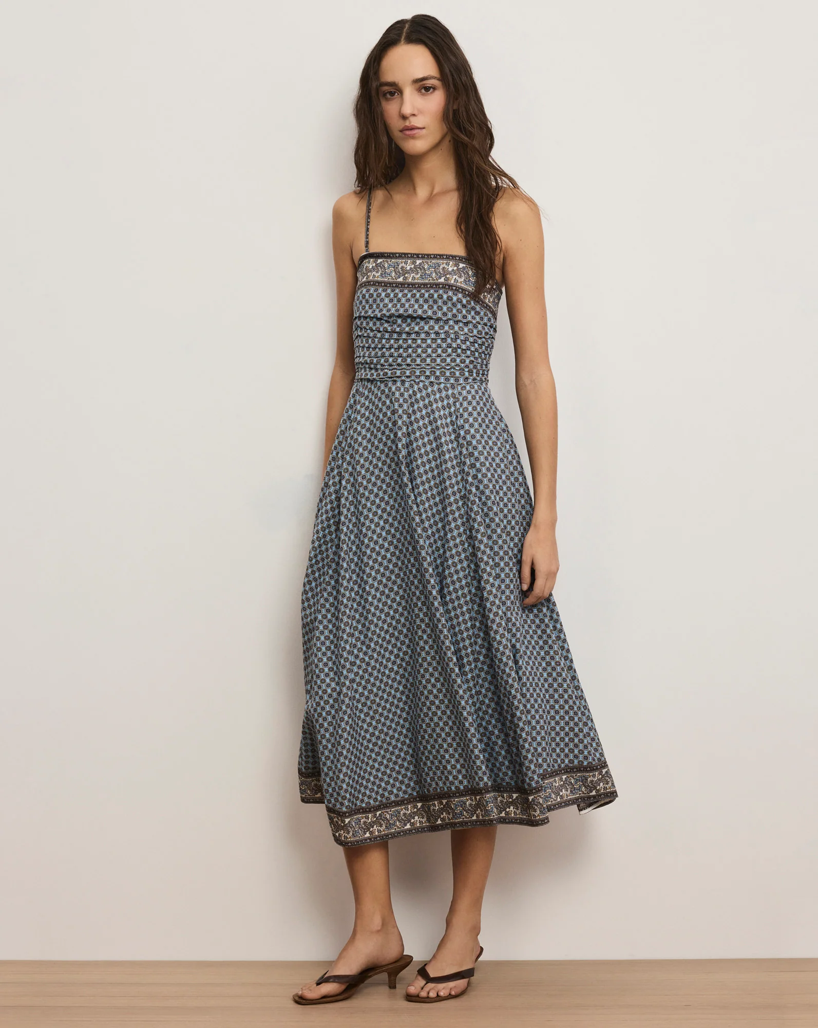 Lana Scarf-Print Midi Dress