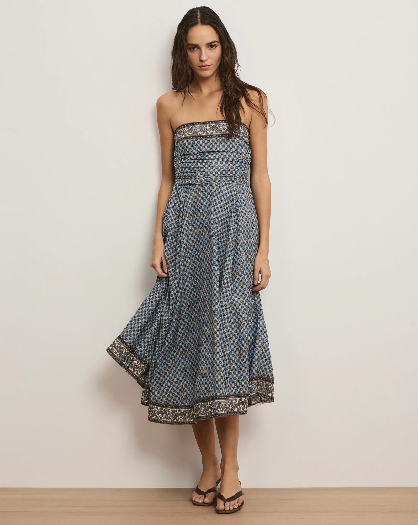 Lana Scarf-Print Midi Dress - Image 2