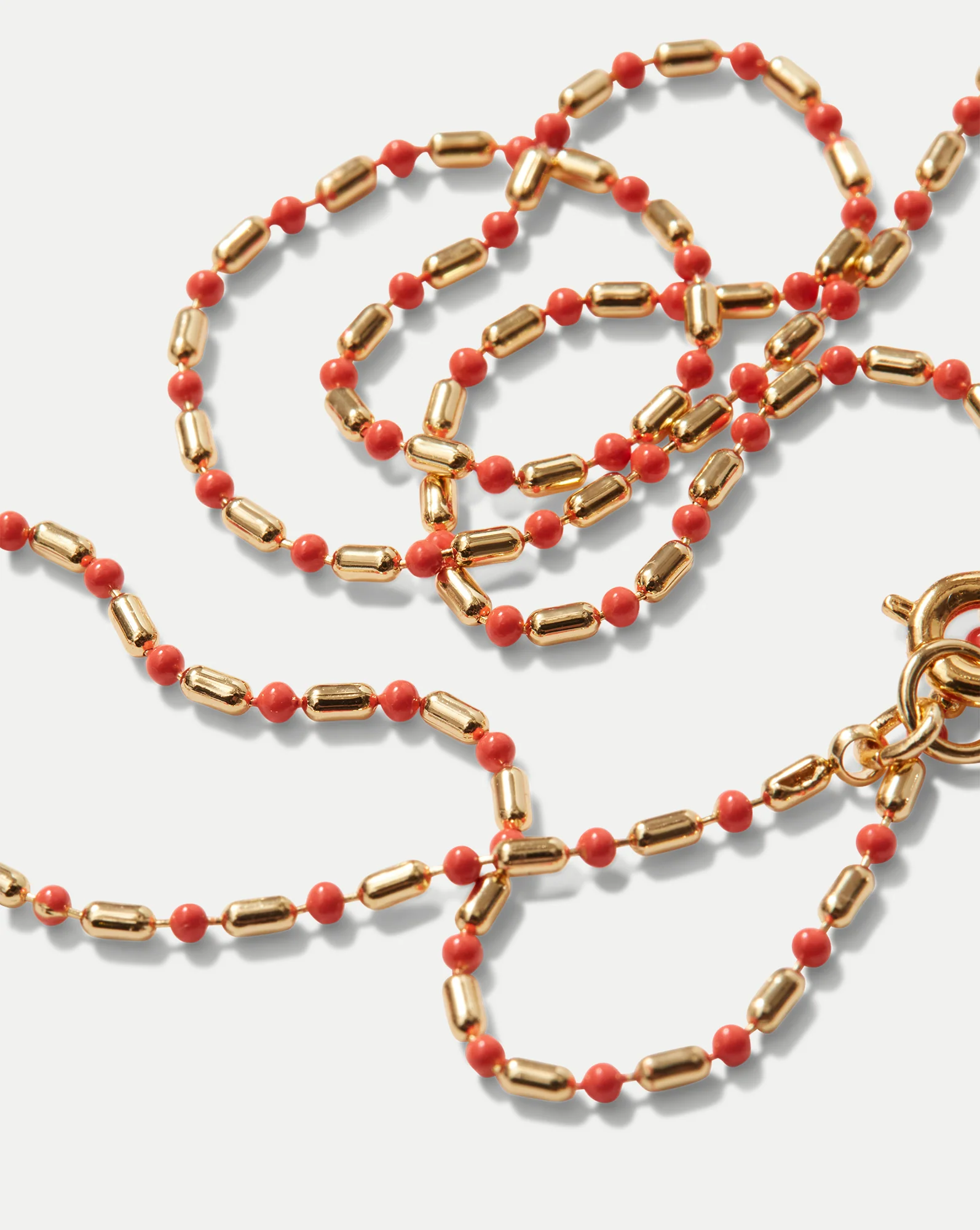 Long Enamel Bead Chain Necklace - Image 4