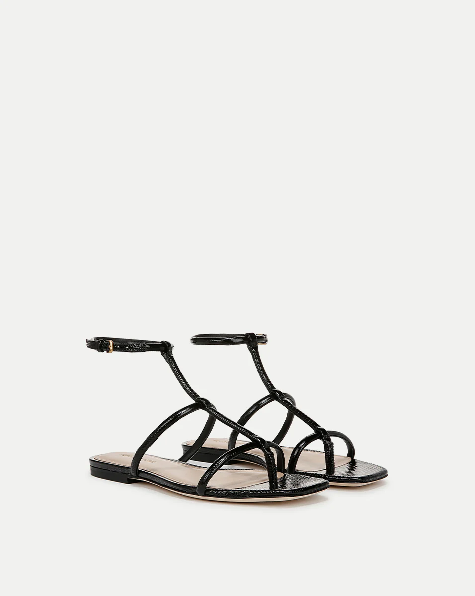 Marbella Lizard-Embossed Sandal - Image 3