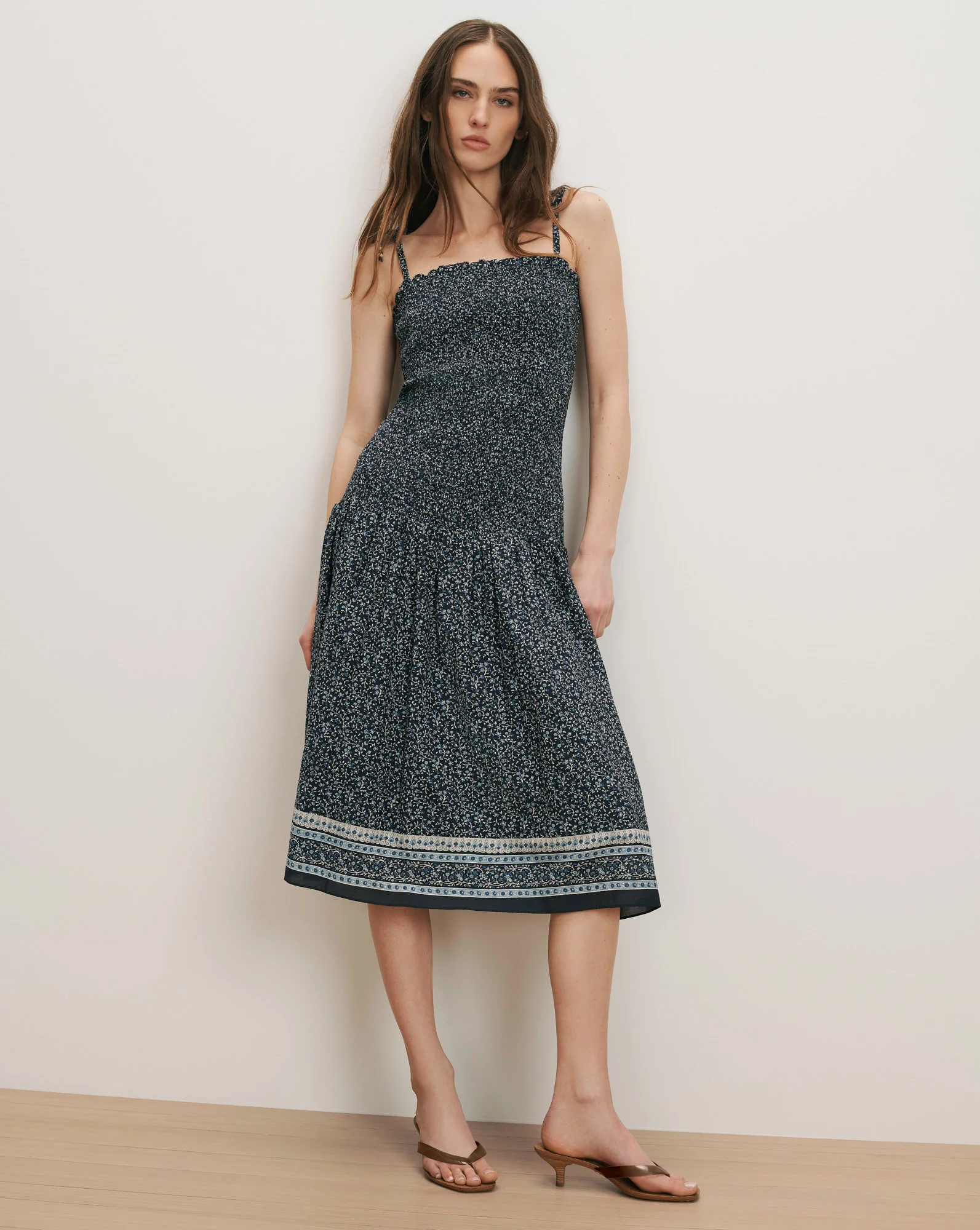 Marietta Shirred Midi Dress