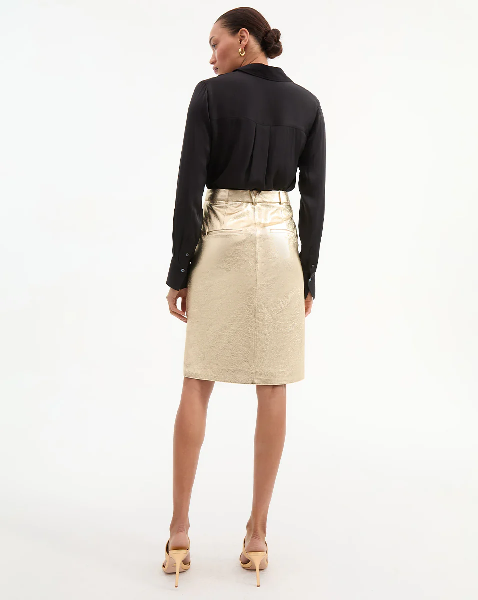 Maxine Leather Midi Skirt - Image 5