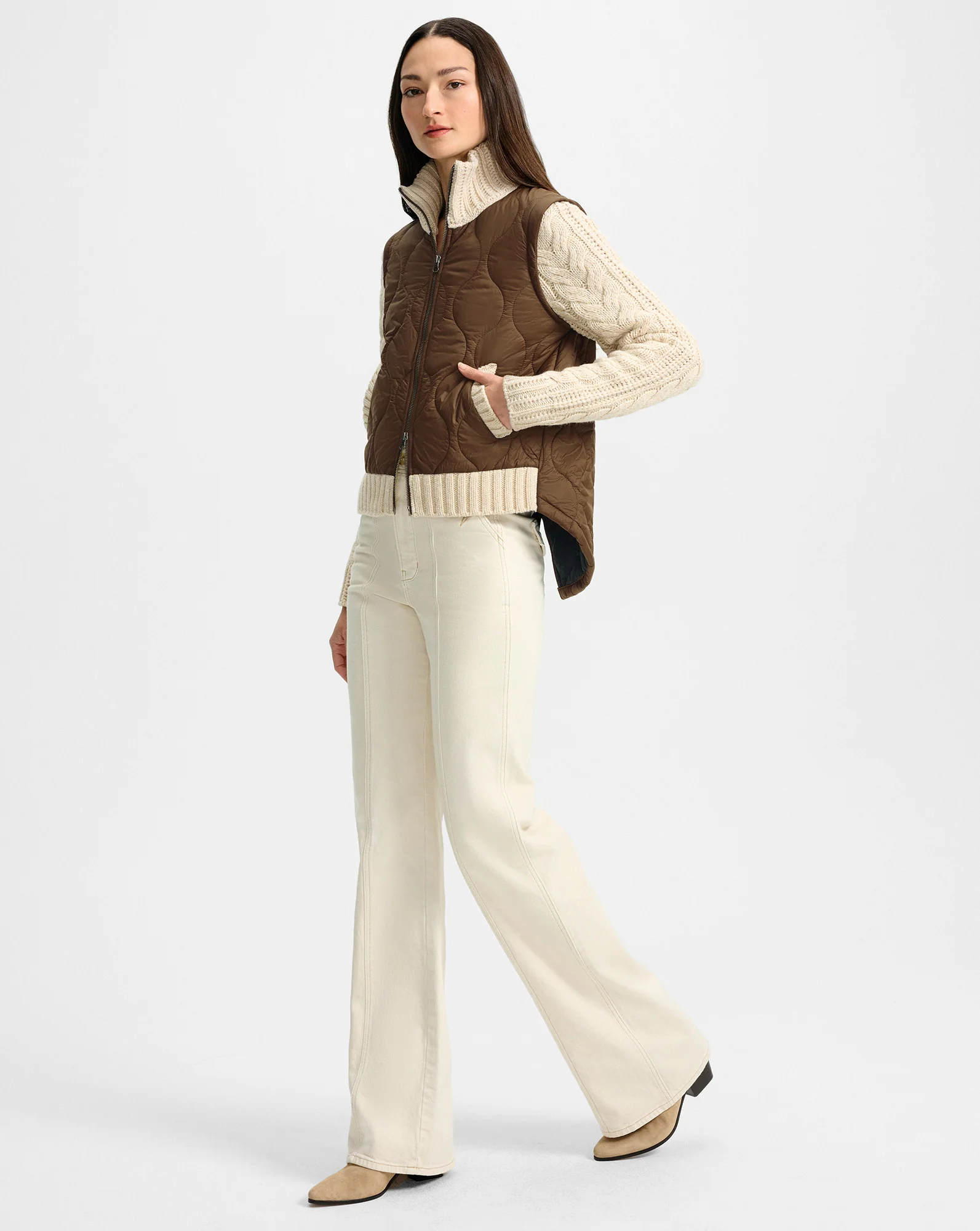 Patra Knit-Sleeve Quilted Jacket - Image 2
