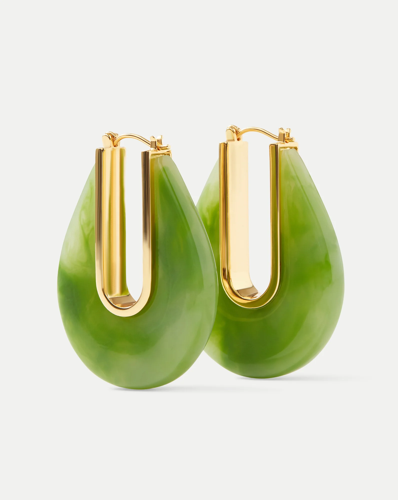 Resin Drop Hoop Earrings - Image 4