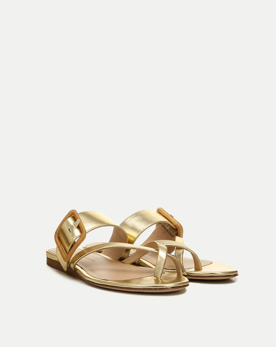 Salva Metallic Crisscross Sandal - Image 2