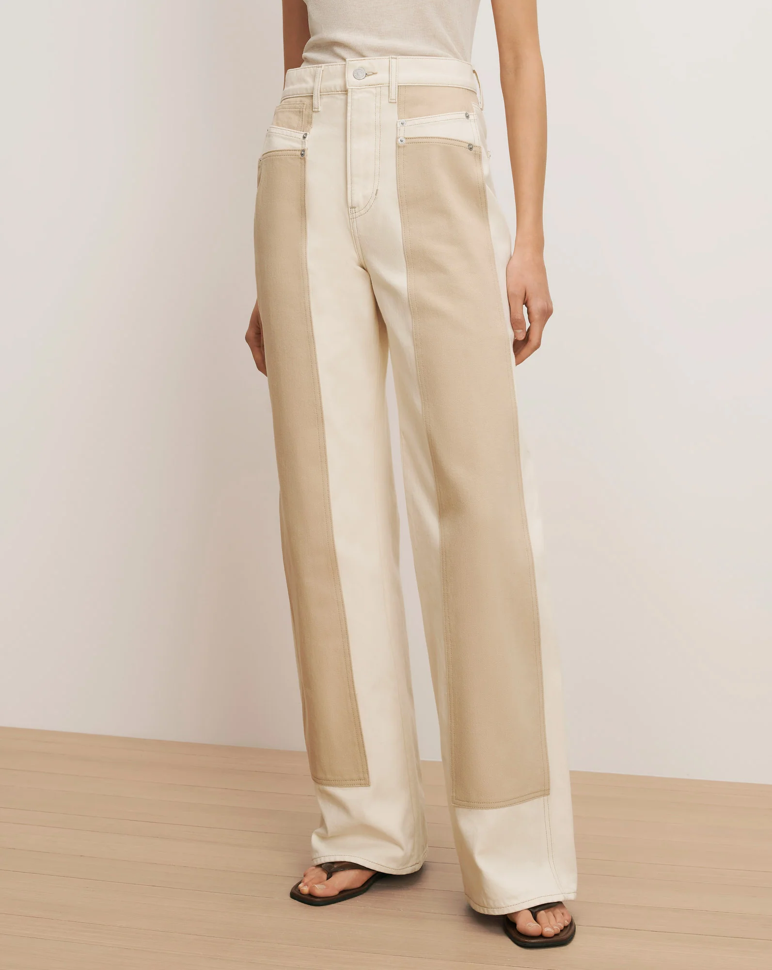 Taylor Color-Block Wide-Leg Jean - Image 2