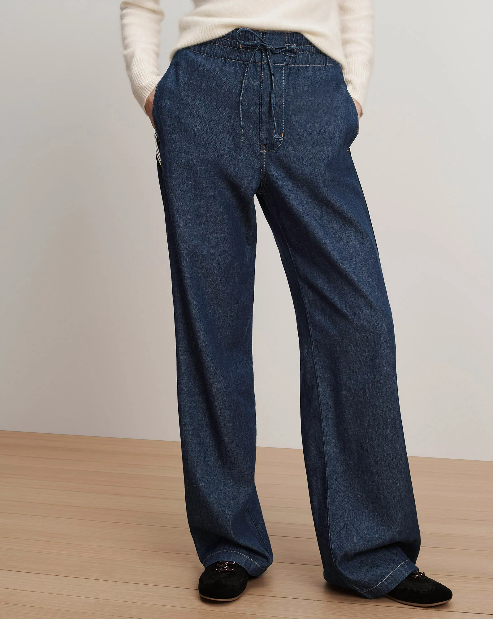 Taylor Track-Stripe Wide-Leg Jean - Image 2