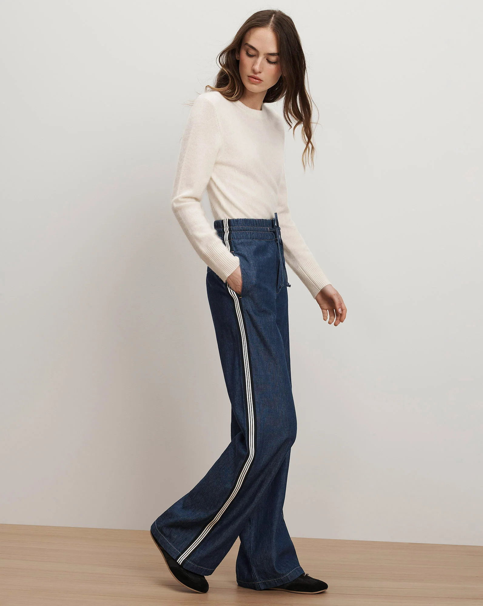 Taylor Track-Stripe Wide-Leg Jean - Image 3