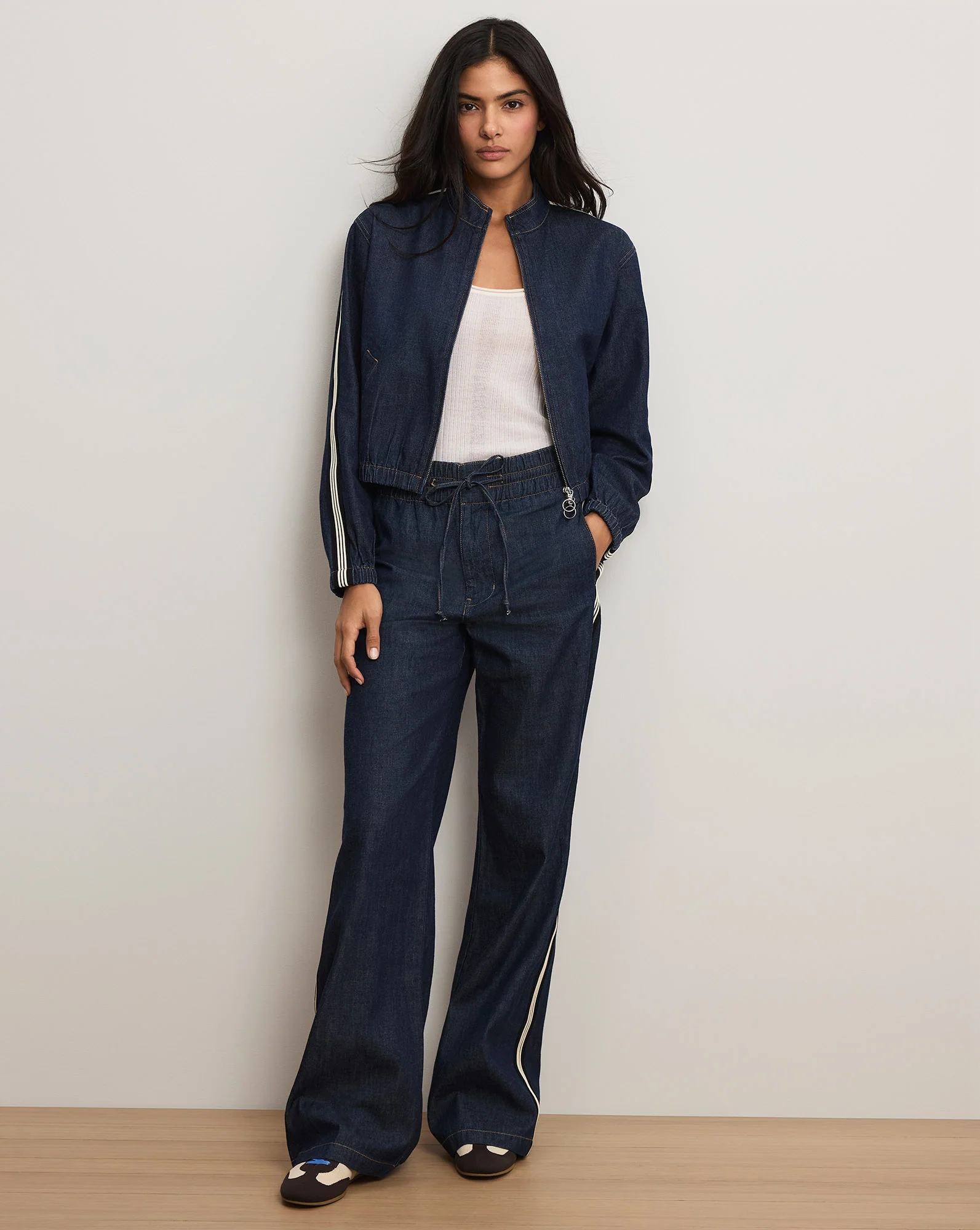 Taylor Track-Stripe Wide-Leg Jean - Image 6