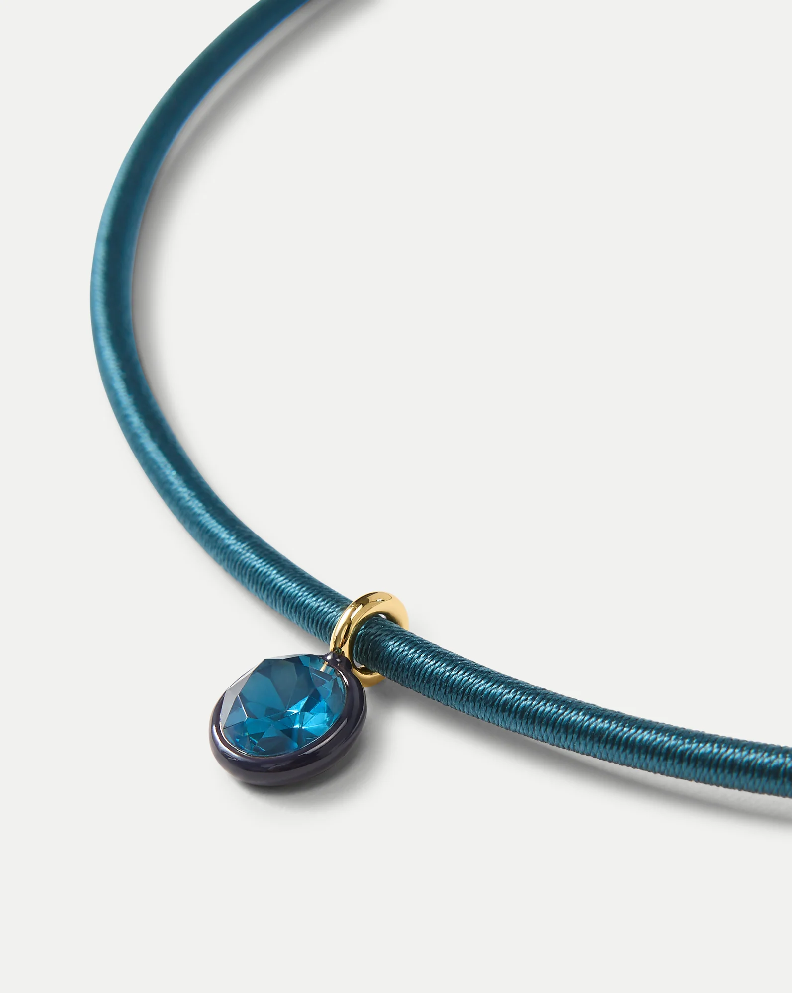 Teal Cord Pendant Necklace - Image 3
