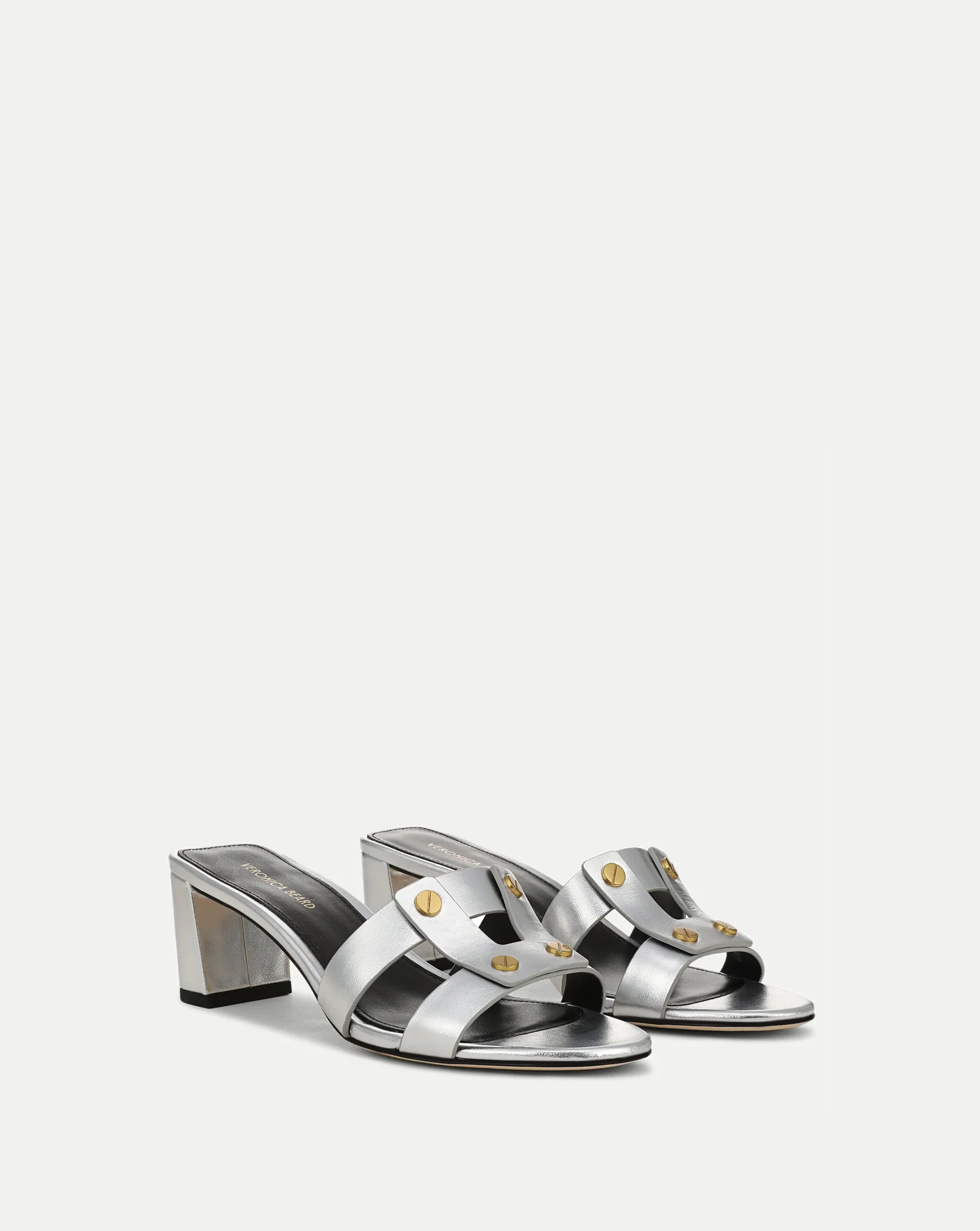 Via Silver Mid-Heel Sandal - Image 2